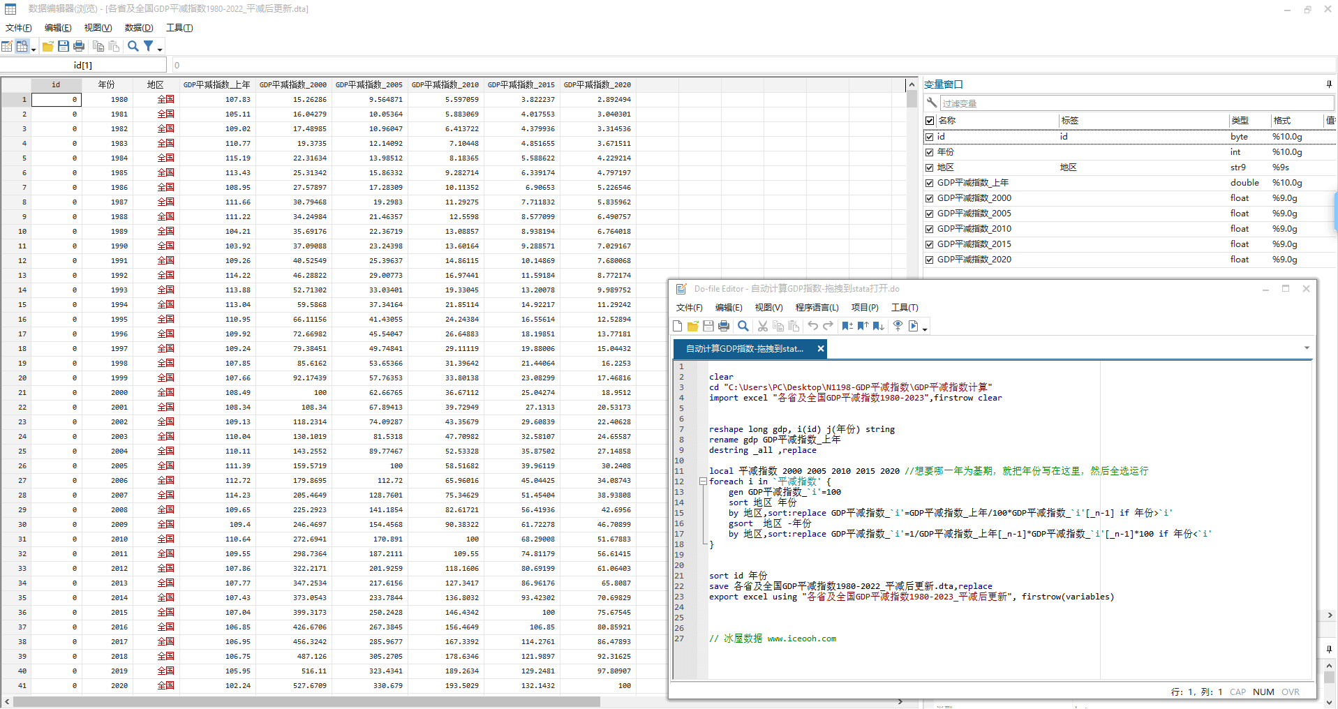 更新2023】1980-2023年各省及全国GDP平减指数计算-冰屋数据